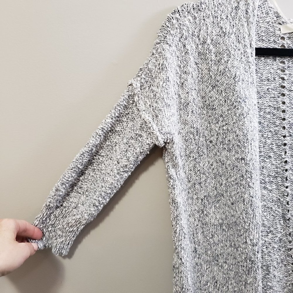 Monk & Lou * Open Knit Grey Crochet Cardigan * S - Picture 6 of 10